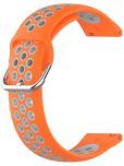 ACM Watch Strap Silicone Belt 20mm compatible with Fastrack Noir Pro Smartwatch Breatheable Dual Color Dot Band Orange with White