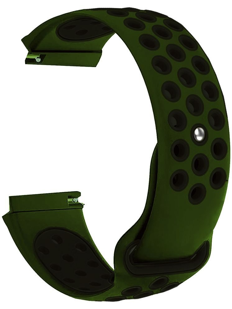     			ACM Watch Strap Silicone Belt 22mm compatible with Timex Iconnect Edge Smartwatch Sports Dot Band Olive Green with Black