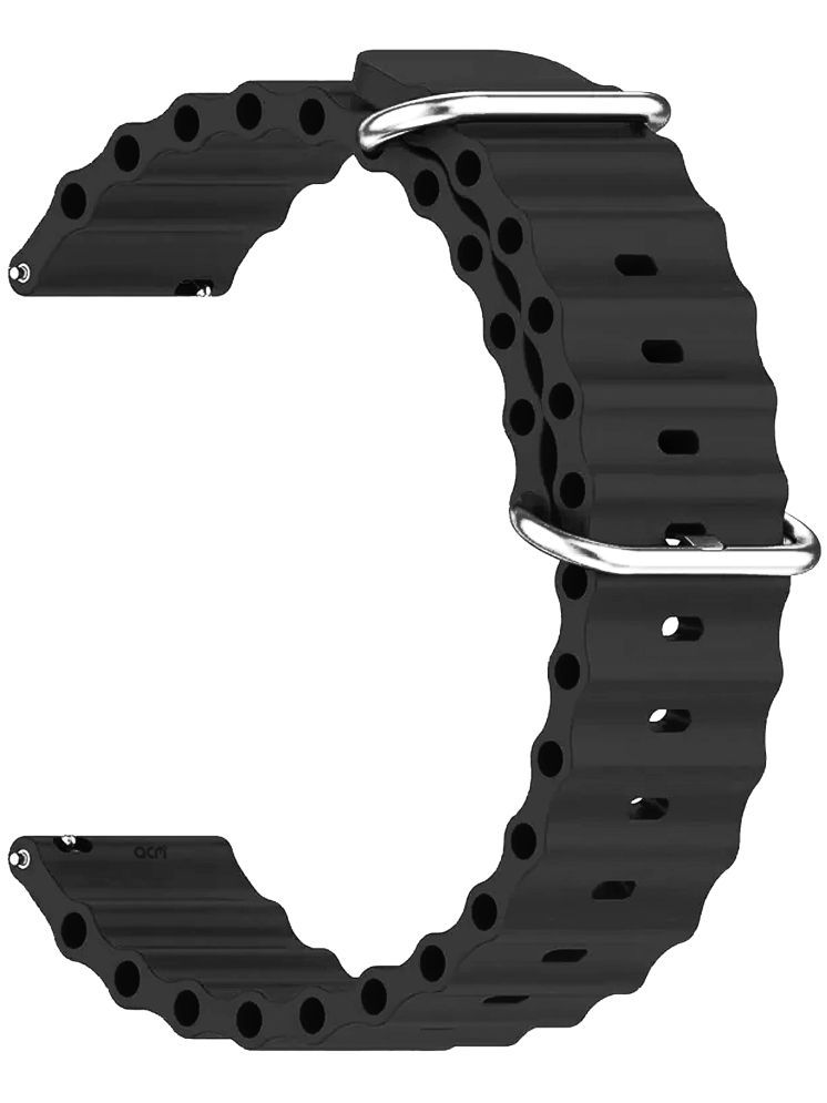     			ACM Watch Strap Silicone Smart Belt 22mm compatible with Timex Iconnect Edge Smartwatch Classic Band Black