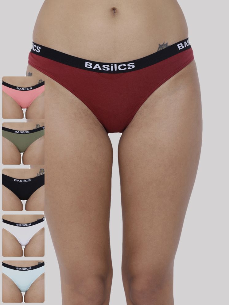     			BASIICS By La Intimo Pack of 6 Cotton Bikini For Women ( Multicolor1 )