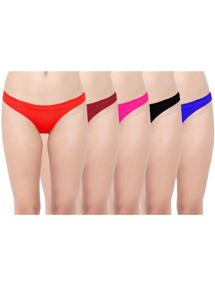     			DOOZIE LOVEPLUS Pack of 5 Poly Cotton Thongs For Women ( Multicolor )