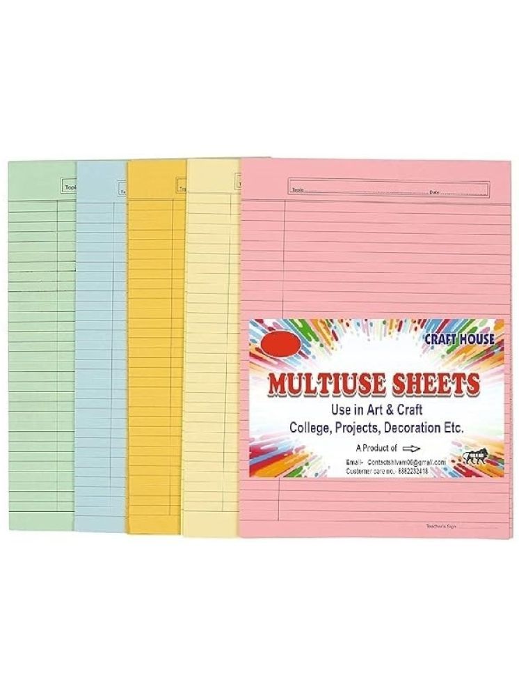     			Freedy A4 Size both Side Ruled coloured Sheet (Pack of 100 sheets) for Project/Assignment/Practical/Homework((A4-100 sheet coloured)