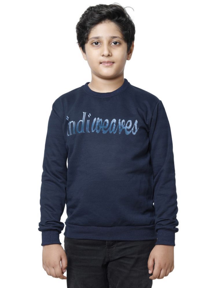     			IndiWeaves Pack of 1 Boys Fleece Sweatshirt ( Navy Blue )