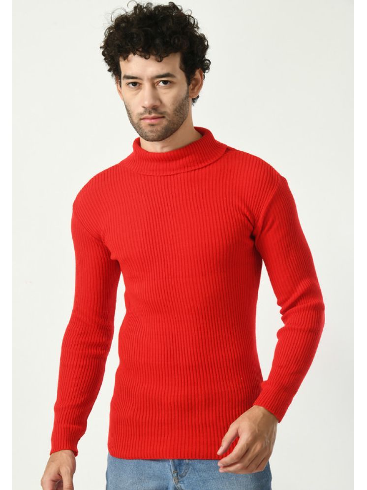     			IndiWeaves Woollen High Neck Men's Full Sleeves Pullover Sweater - Red ( Pack of 1 )