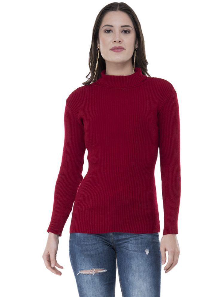     			IndiWeaves Woollen High Neck Women's Skivvy - Maroon ( Single )