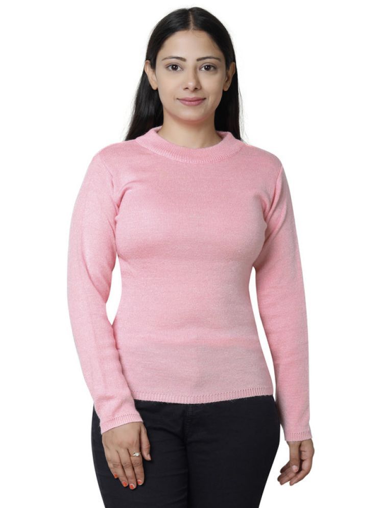     			IndiWeaves Woollen Round Neck Women's Pullovers - Pink ( Single )