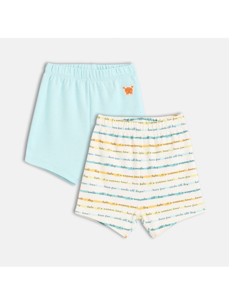     			MINI KLUB Pack of 2 Cotton Shorts For Baby Boys ( Multicolor )