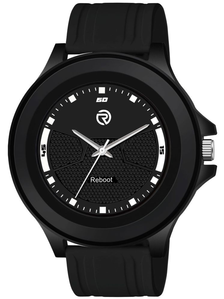     			Reboot Black PU Analog Men's Watch