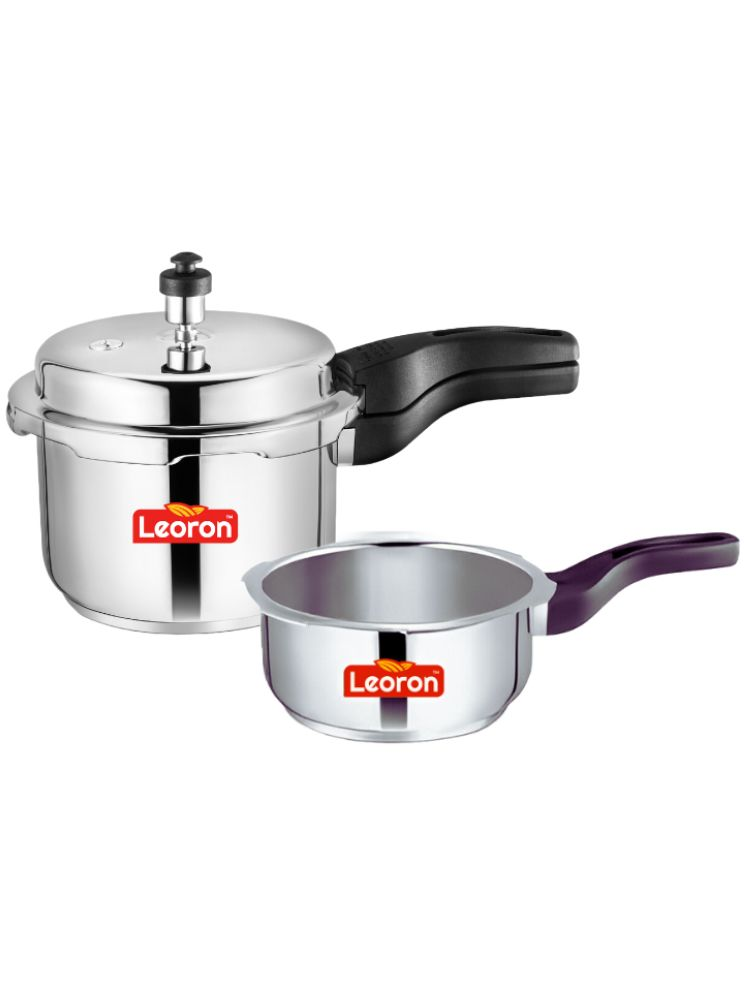     			Srushti Gold is now Leoron Non Stick Stainless Steel Outer Lid Pressure Cooker Combo Induction Bottom Bakelite Handle 2 L,3 L