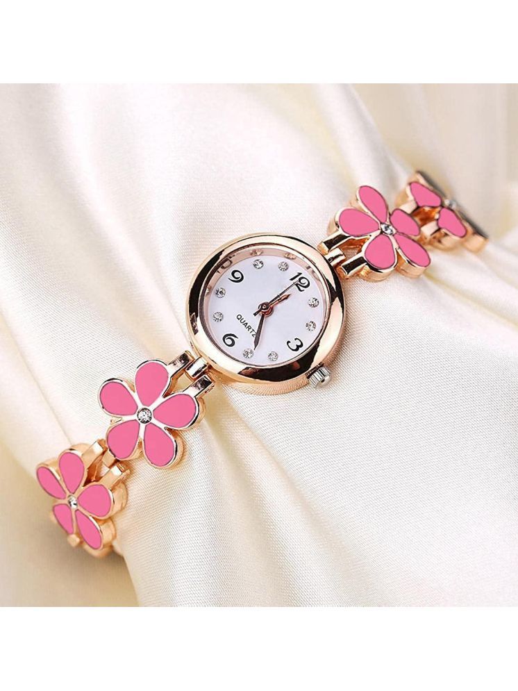     			Trex Pink PU Analog Womens Watch