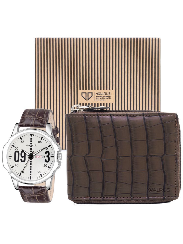     			Walrus Brown PU Analog Men's Watch