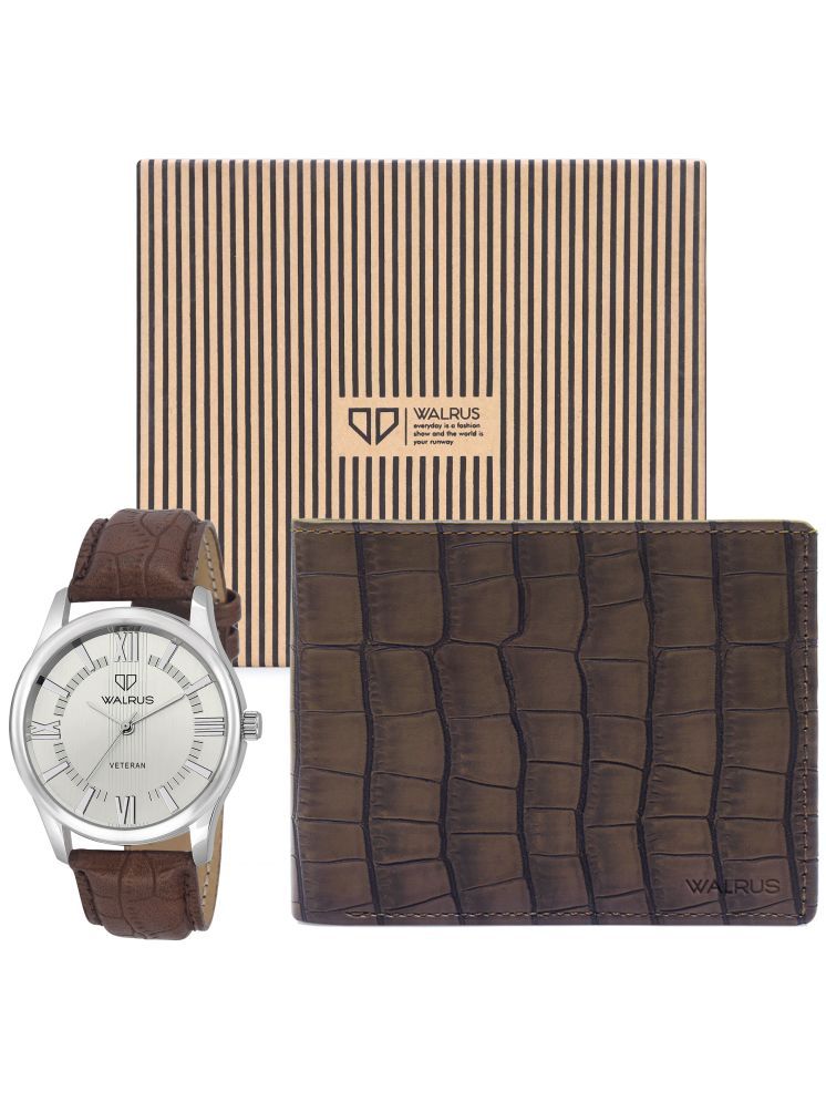     			Walrus Brown PU Analog Men's Watch