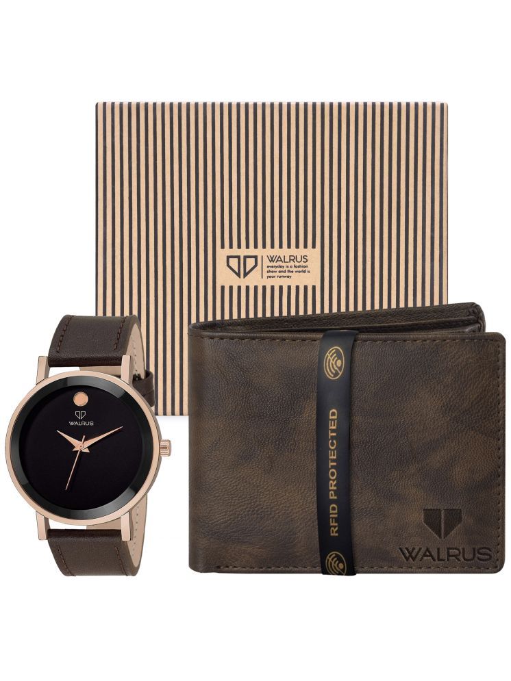     			Walrus Brown PU Analog Men's Watch