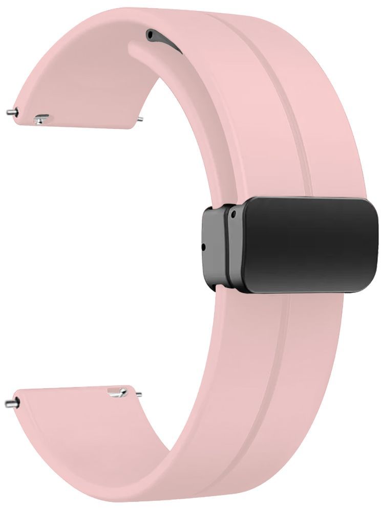     			ACM Watch Strap Silicone Belt Magnetic Clasp 22mm compatible with Fastrack Styler Fs1 Pro Smartwatch Sports Hook Band Creame Pink