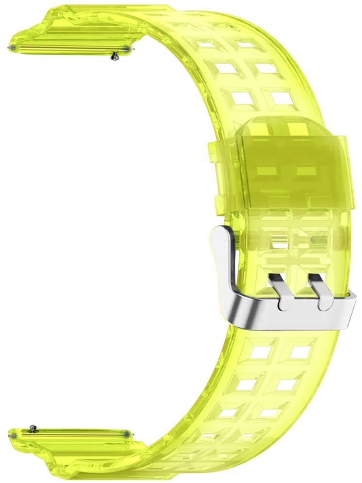     			ACM Watch Strap Silicone Transparent Design 22mm compatible with Fastrack Styler Classic Smartwatch Classy Band Neon Green