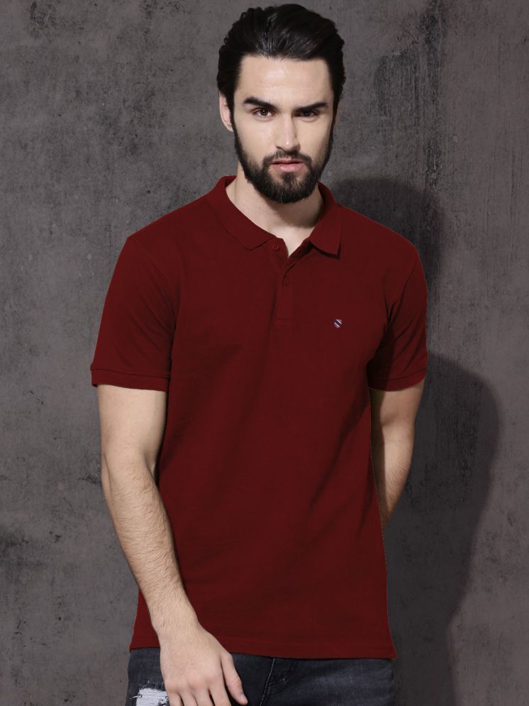     			AIN6 Pack of 1 Cotton Blend Regular Fit Solid Half Sleeves Men's Polo T Shirt ( Maroon )