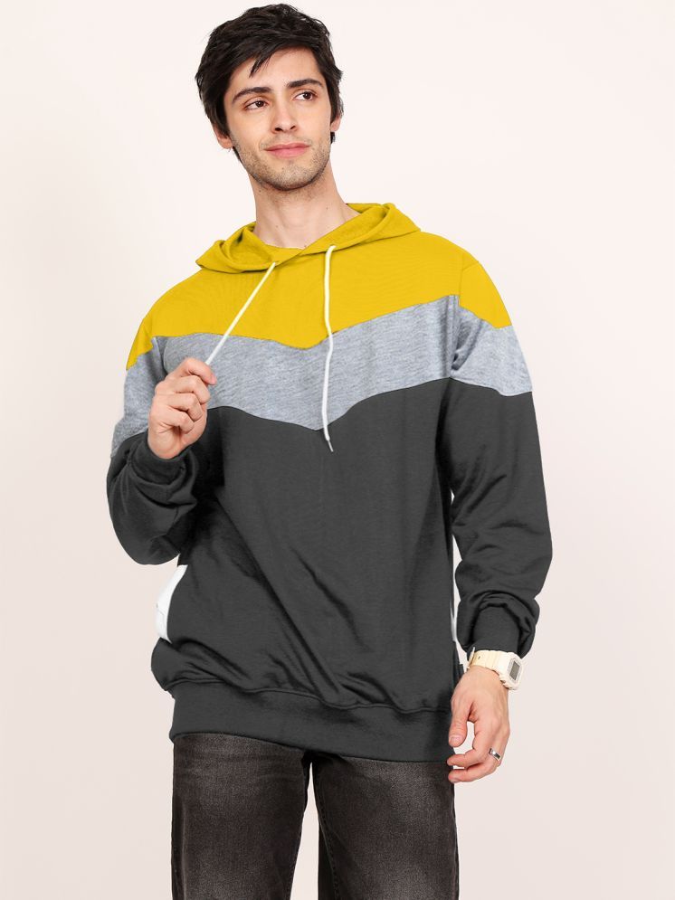     			Leotude Fleece Hooded Men's Sweatshirt - Mustard ( Pack of 1 )