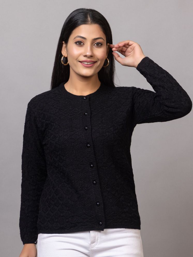     			MISDYNAMIC Woollen Round Neck Women's Cardigans Dress - Black ( Single )