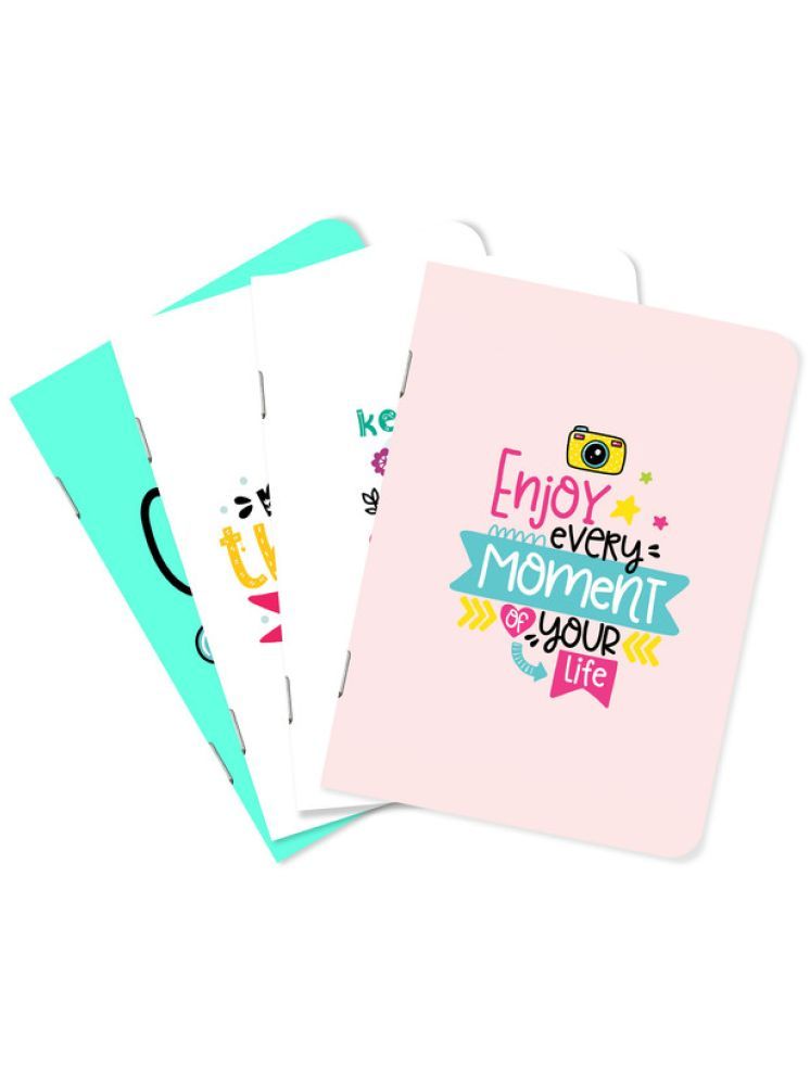     			Sketchfab A5 Handy Cute Unruled, Plain, Motivational Phrases notebooks for Everyone Set of 4 for doodling, Writing Notebooks - Matte Finished - Journal Diary Gift.(60 * 4=240 80 GSM Pages)(Enjoy Every Moment of Your Life)