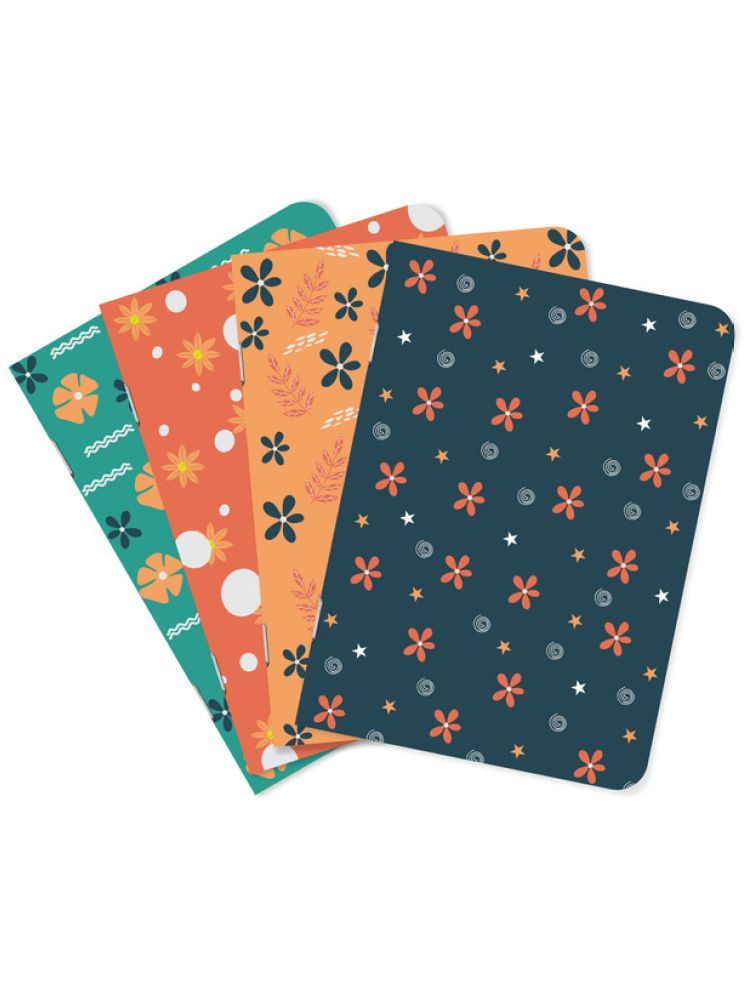     			Sketchfab A5 Handy Cute Unruled, Plain, Motivational for Everyone Set of 4 for doodling, Writing Notebooks - Matte Finished - Journal Diary Gift.(60 * 4=240 80 GSM Pages)(Colorful Flower)