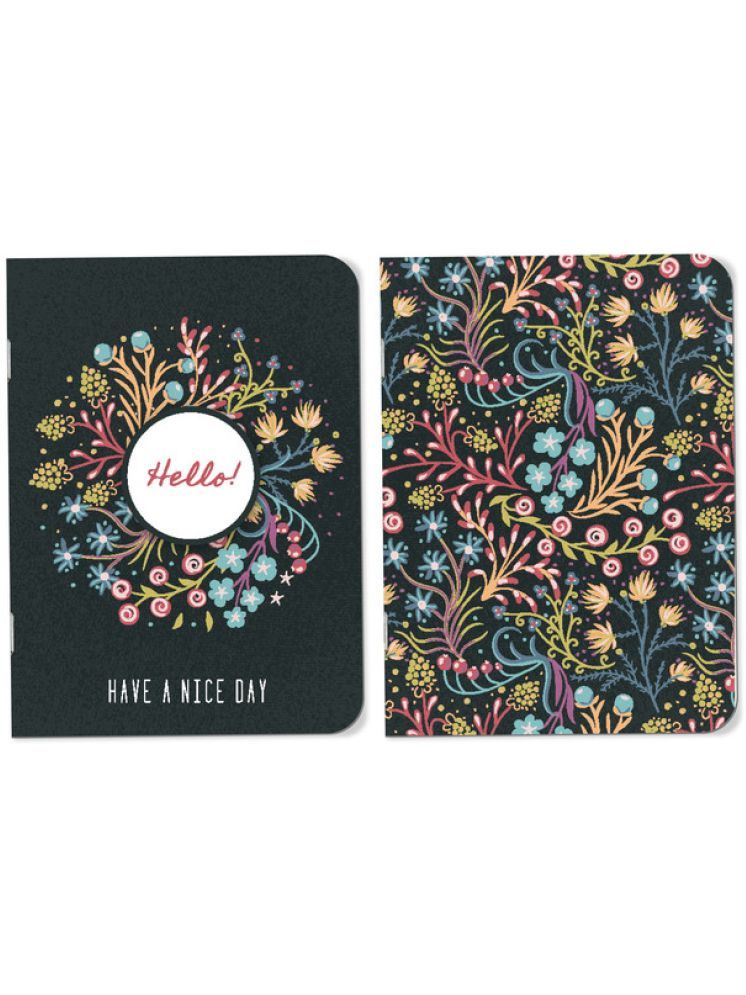     			Sketchfab A5 Handy Diary notebook Unique Stationery items, Easy to Carry Unruled, Plain Cute Set of 2 for Writing, Notes, Notebooks - Journal Diary book (Hello Have a Nice Day - Black)