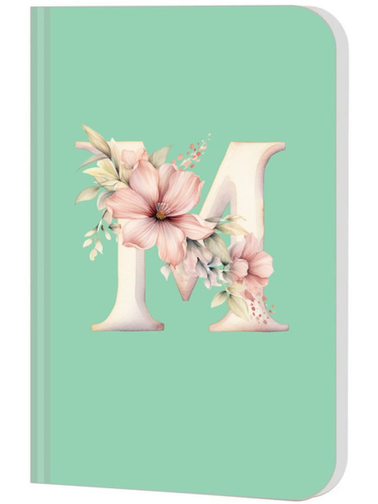     			Sketchfab Premium Soft Bound Notebook Diary for Girls, Boy and Women (A5, 80 GSM, 144 Unruled Pages) Floral Design M Lasercut Regular A5 For Office School College Unruled Pages Journal, Gift (Initial M)