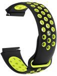 ACM Watch Strap Silicone Belt 22mm compatible with Noise Colorfit Pulse Grand 2 Smartwatch Sports Dot Band Black with Neon Green