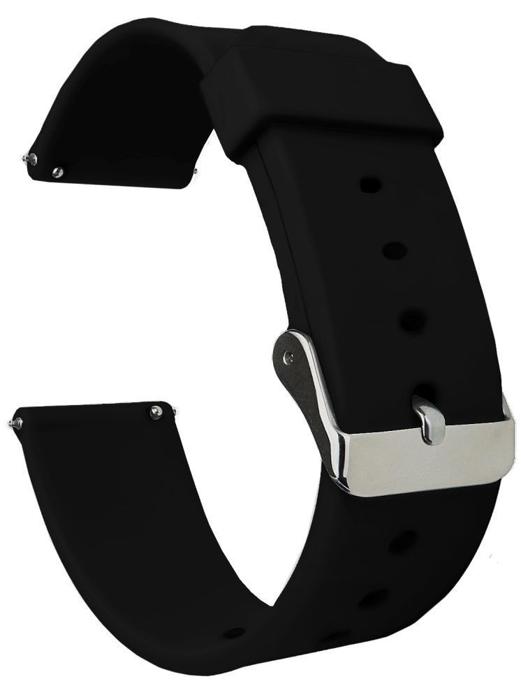     			ACM Watch Strap Silicone Belt 22mm compatible with Timex Iconnect Calling Lite Smartwatch Casual Classic Band Black