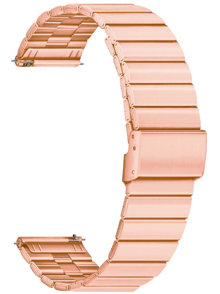     			ACM Watch Strap Stainless Steel Metal 22mm compatible with Fastrack Revoltt Classic Smartwatch Adjustable Belt Band Rose Gold Pink