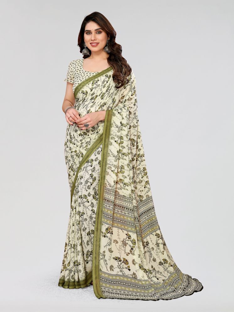     			ANAND SAREES Pack of 1 Georgette Printed Saree With Blouse Piece ( Green )