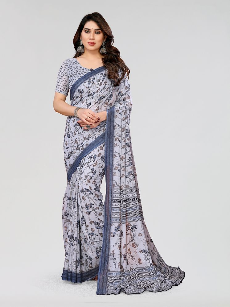     			ANAND SAREES Pack of 1 Georgette Printed Saree With Blouse Piece ( Blue )