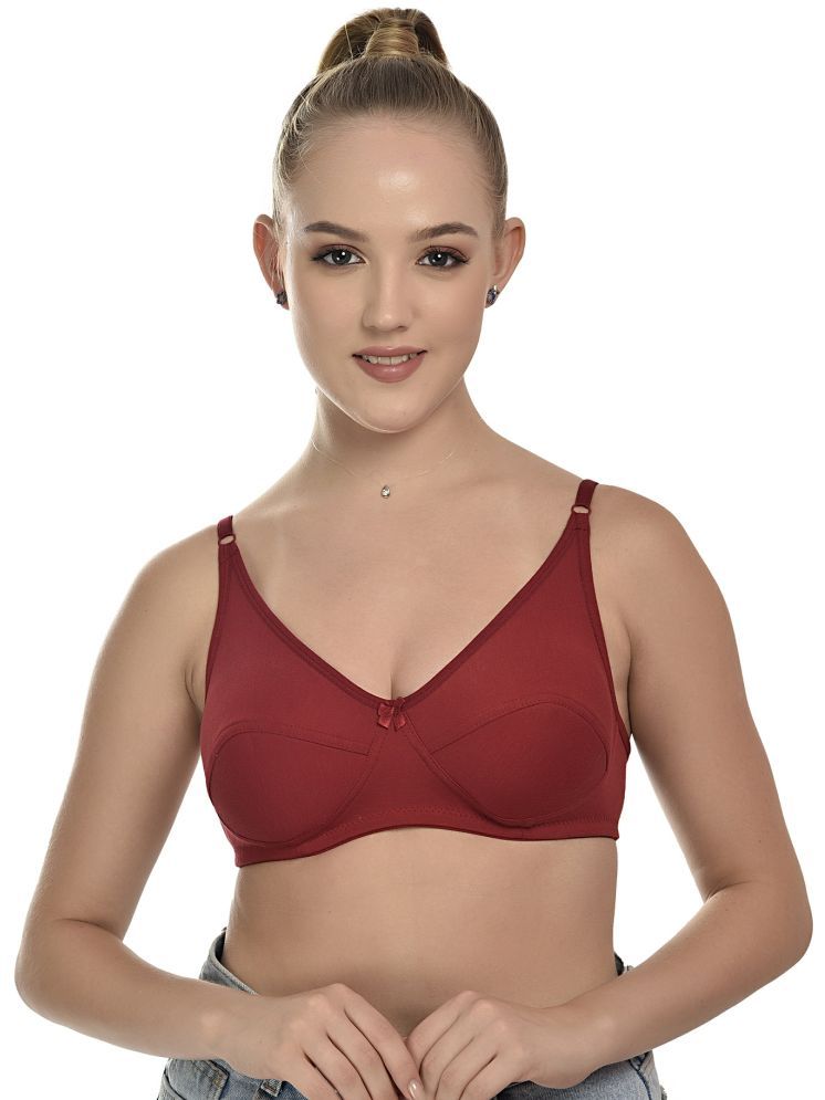     			Desiprime Pack of 1 Cotton Non Padded Everyday Bra For Women ( Maroon )