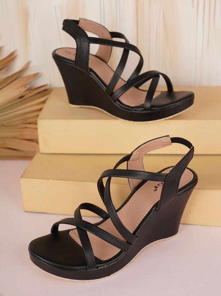     			IKAGI Black Women's Sandal Heels