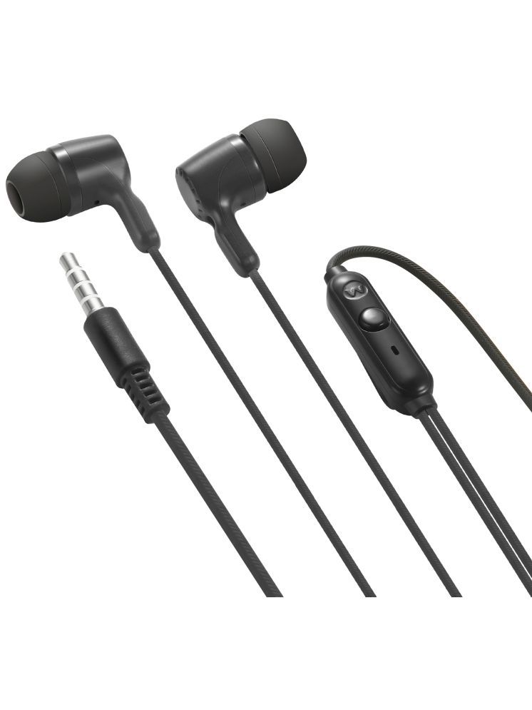     			MZ M102 3.5 mm Wired Earphone In Ear Volume Controller Black