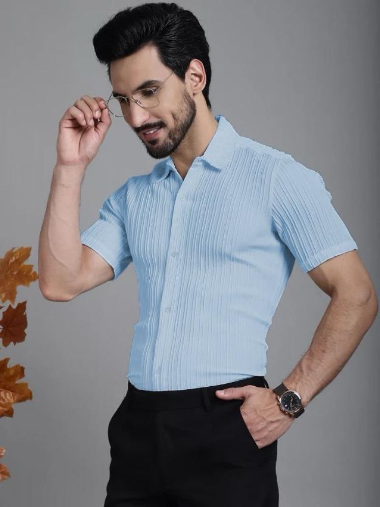     			S-LINE 100% Cotton Slim Fit Solids Half Sleeves Men's Casual Shirt - Light Blue ( Pack of 1 )