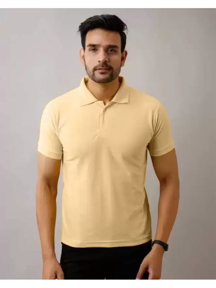     			SKYRISE Pack of 1 Cotton Blend Slim Fit Solid Half Sleeves Men's Polo T Shirt ( Beige )