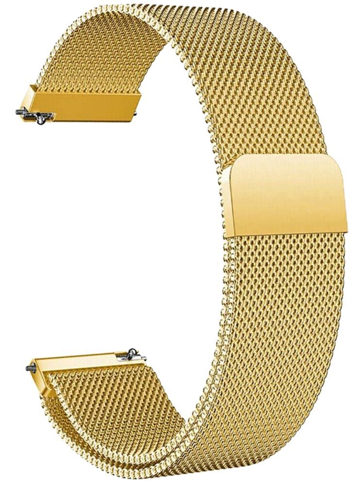     			ACM Watch Strap Magnetic 22mm compatible with Boat Wave Astra 3 Smartwatch Luxury Metal Chain Band Champagne Gold