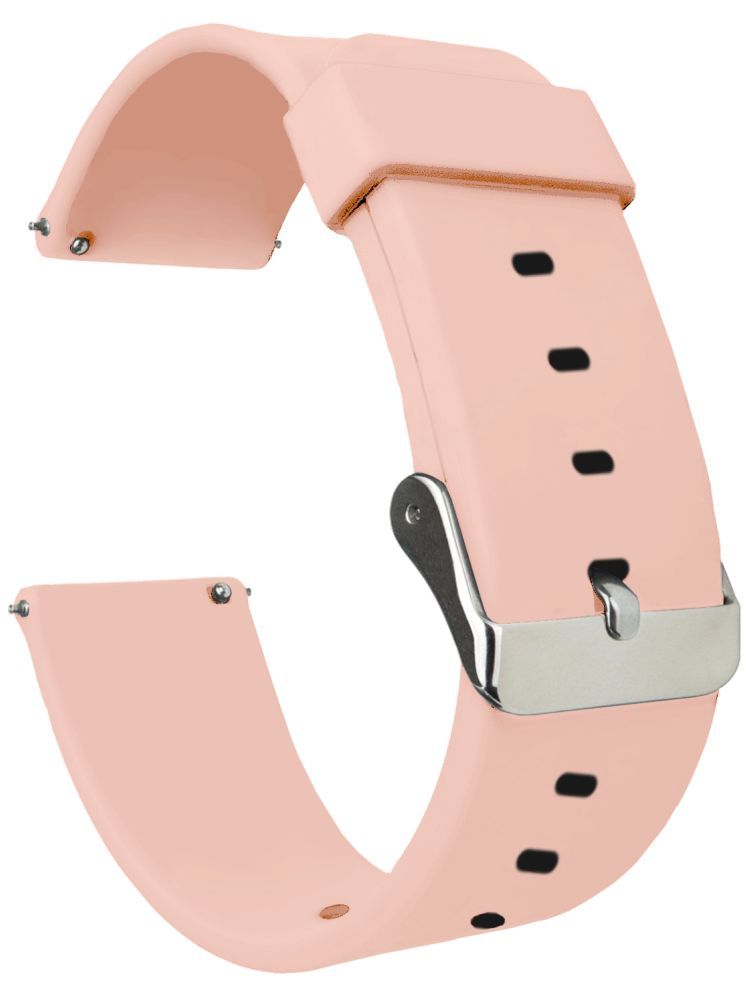     			ACM Watch Strap Silicone Belt 22mm compatible with Noise Colorfit Pulse 4 Max Smartwatch Casual Classic Band Creame Pink