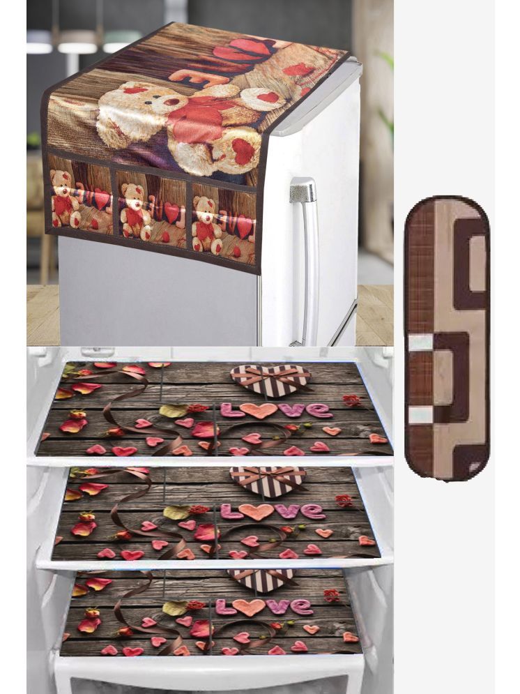     			Crosmo Polyester Animal Fridge Mat & Cover ( 53 99 ) Pack of 5 - Brown