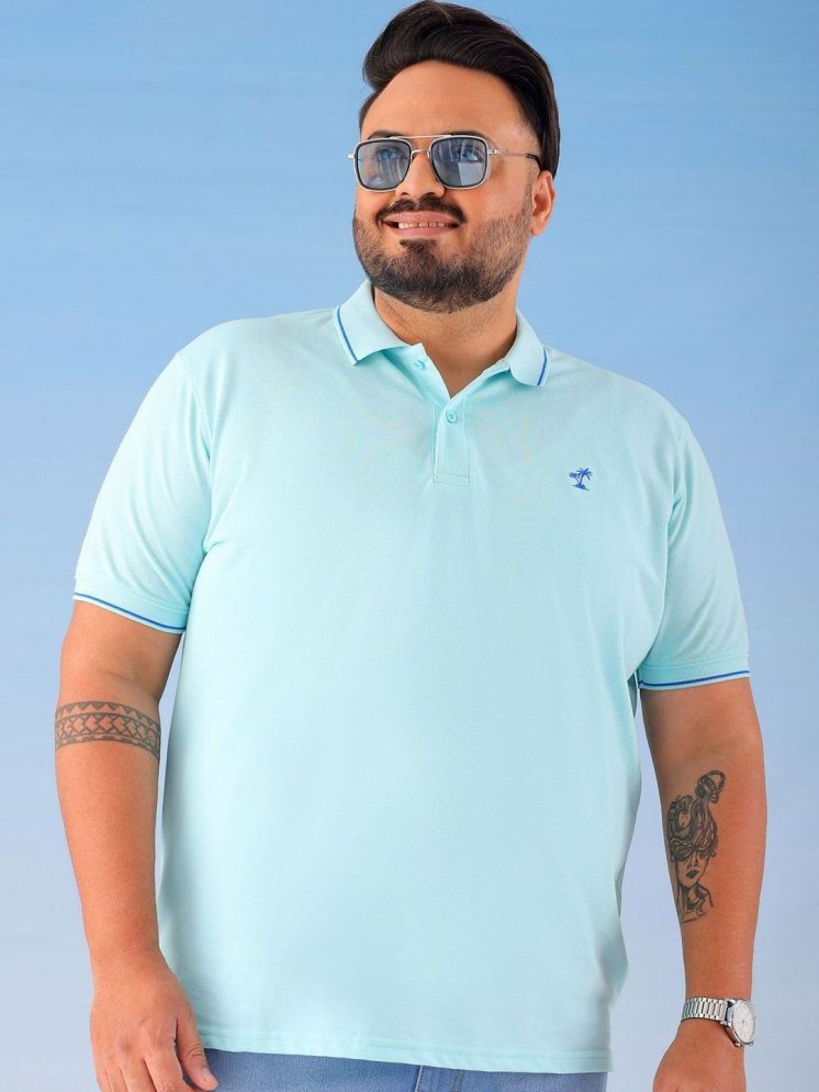     			HARDSODA Pack of 1 Cotton Blend Regular Fit Solid Half Sleeves Men's Polo T Shirt ( Aqua )