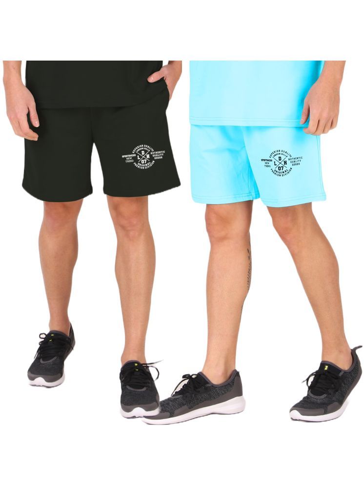     			LONDON HILLS Black Cotton Blend Men's Shorts ( Pack of 2 )