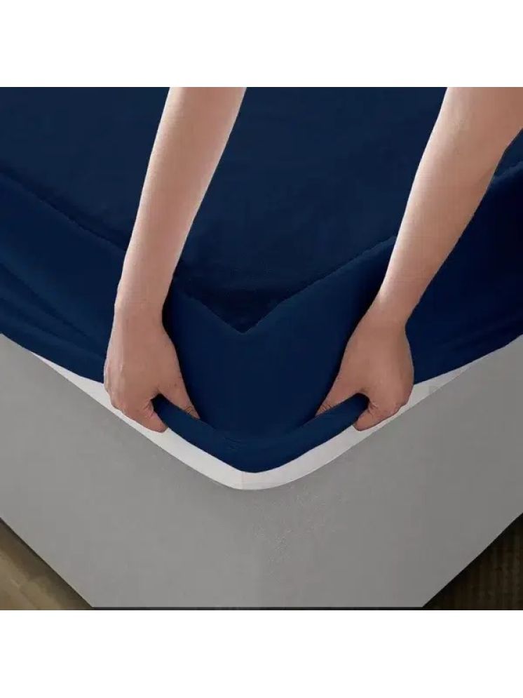     			Luxurious homes - Cotton Water Proof Double King Size Mattress Protector - 198 cm (78") x 183 cm (72") - Blue