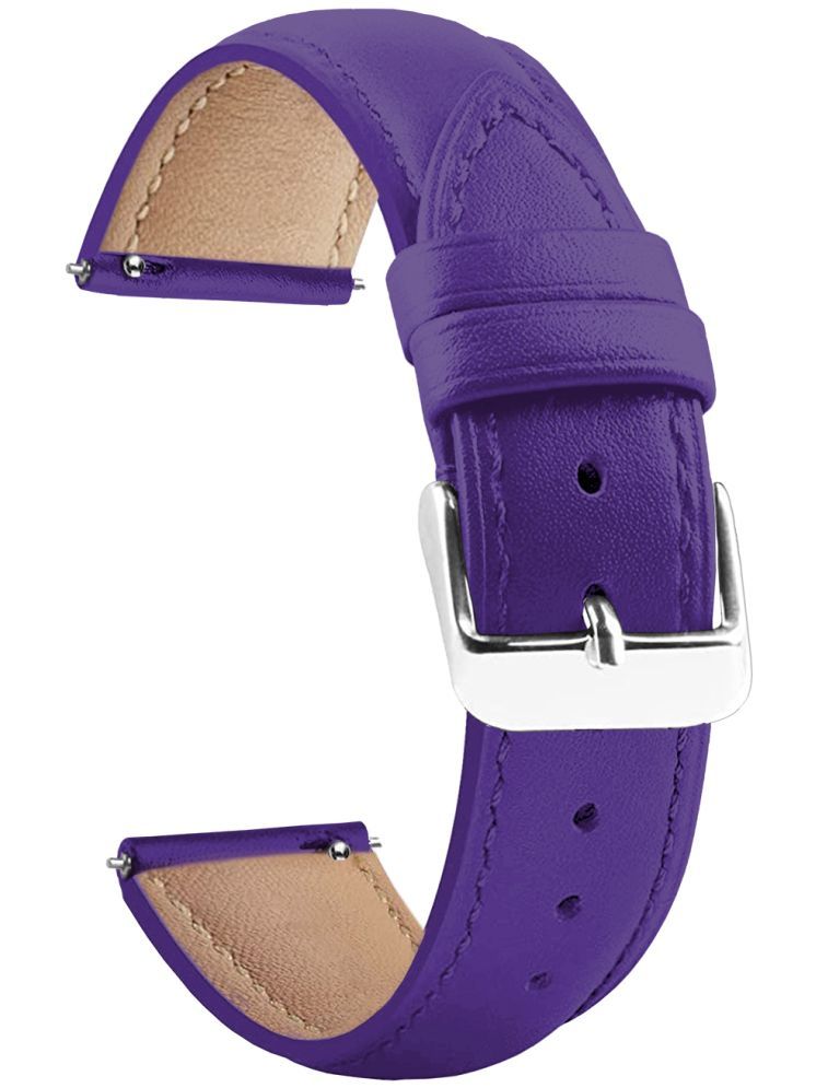     			ACM Watch Strap Leather Belt 22mm compatible with Timex Iconnect Calling Plus Smartwatch Casual Classic Band Purple