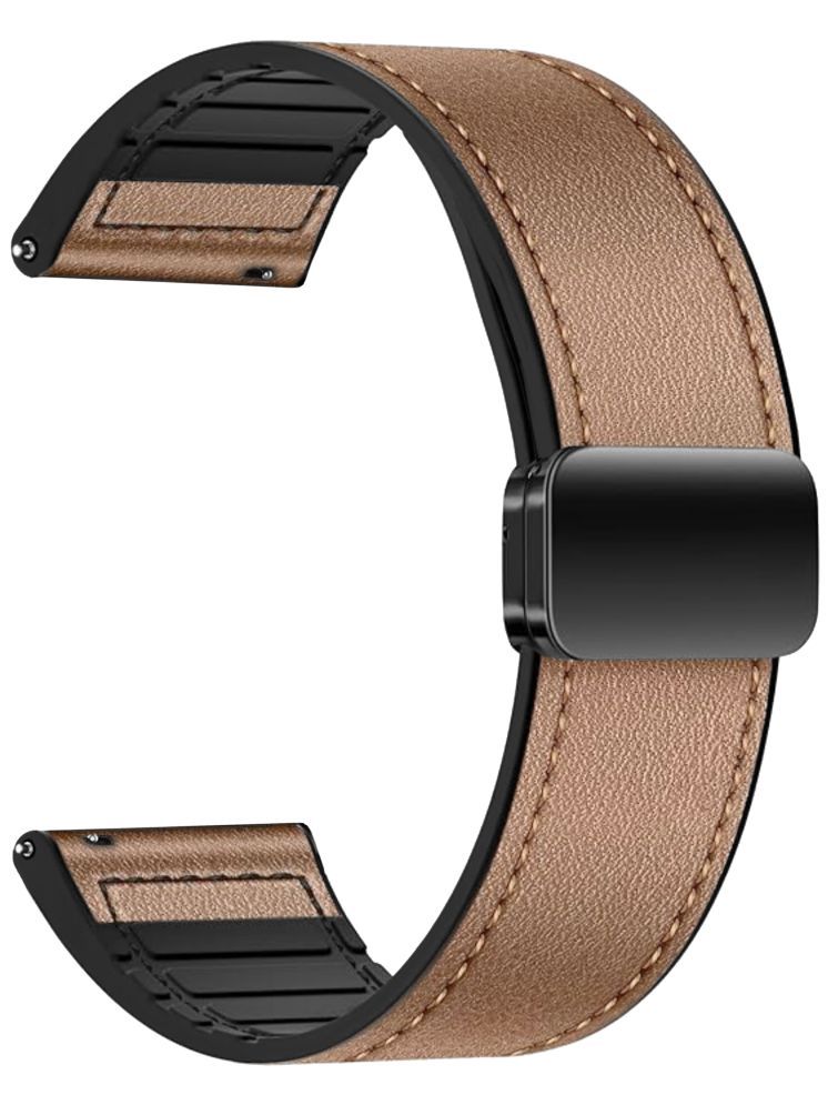     			ACM Watch Strap Leather Magnetic Silicone 22mm compatible with Fire-Boltt Obsidian Bsw210 Smartwatch Belt Luxury Band Gold