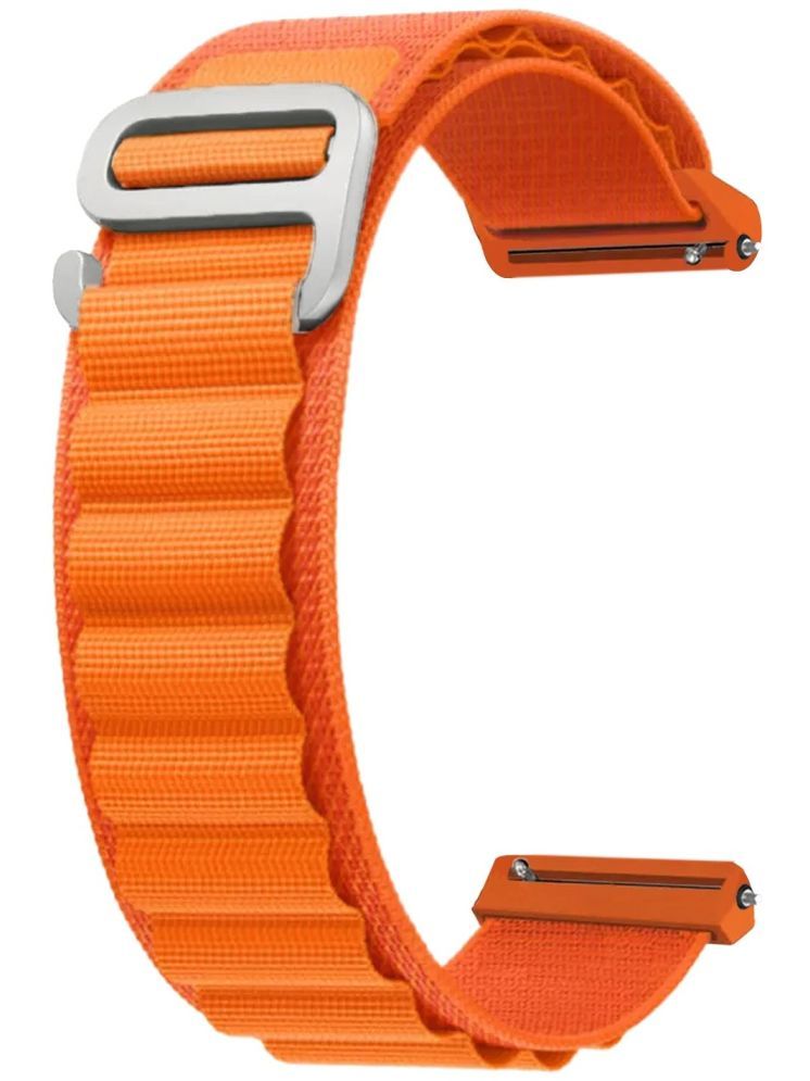     			ACM Watch Strap Nylon 22mm compatible with Fastrack Optimus 2 Pro Smartwatch Sports Hook Band Orange