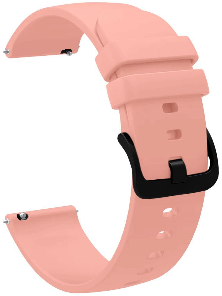     			ACM Watch Strap Silicone Belt 22mm compatible with Pebble Shuffle Smartwatch Hook Band Creame Pink