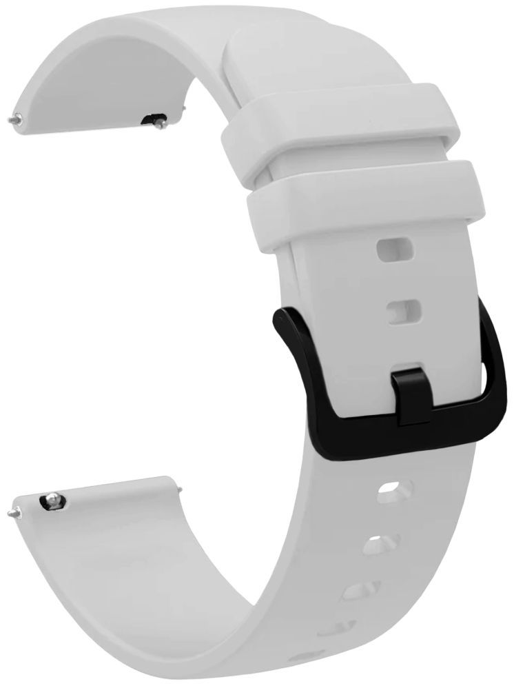     			ACM Watch Strap Silicone Belt 22mm compatible with Noise Colorfit Canvas Trinity Smartwatch Hook Band White