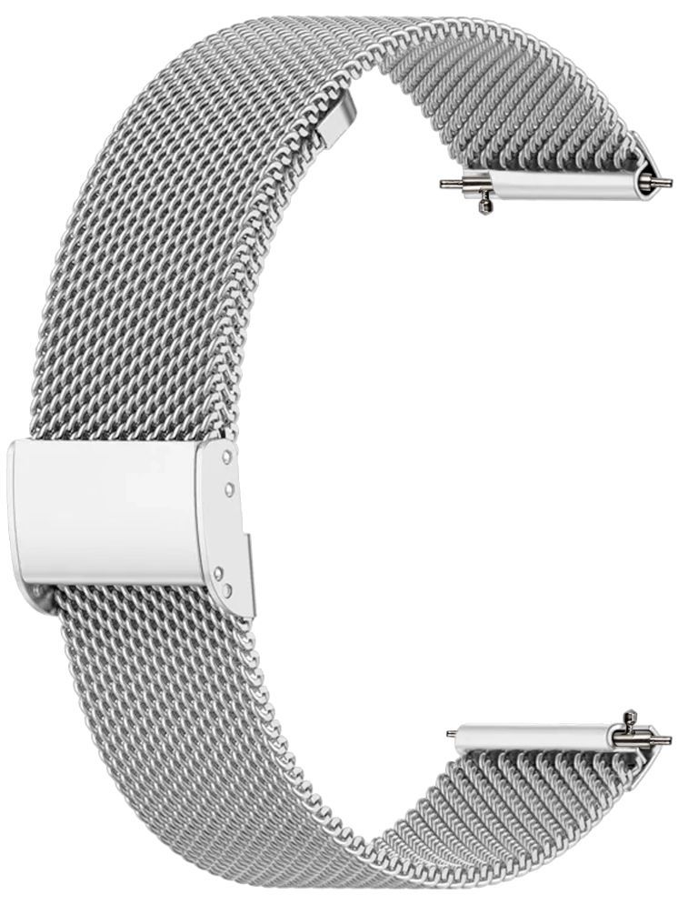     			ACM Watch Strap Steel Metal 22mm compatible with Noise Noisefit Halo 2 Smartwatch Adjustable Belt Chain Band Silver