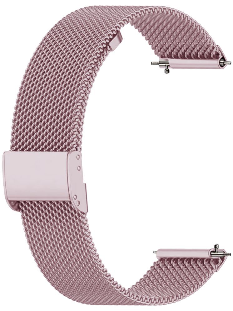     			ACM Watch Strap Steel Metal 22mm compatible with Fastrack Revoltt Pro Smartwatch Adjustable Belt Chain Band Rose Pink