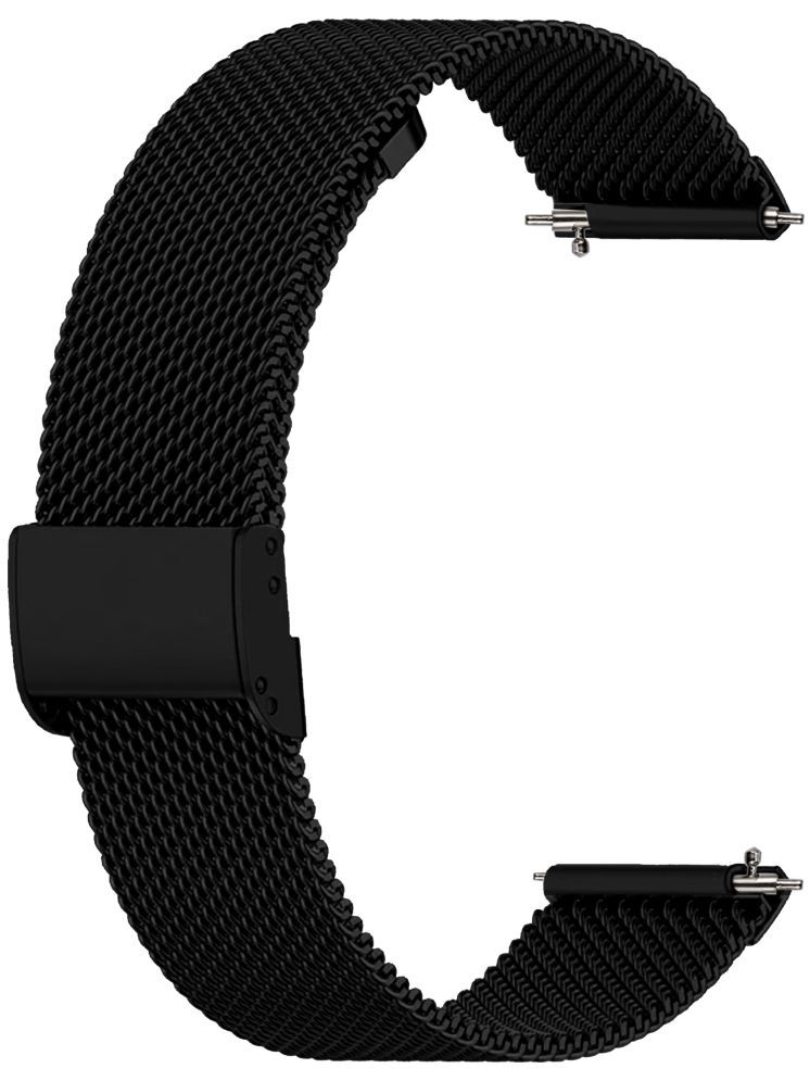     			ACM Watch Strap Steel Metal 22mm compatible with Fire-Boltt Onyx Bsw18 Smartwatch Adjustable Belt Chain Band Black